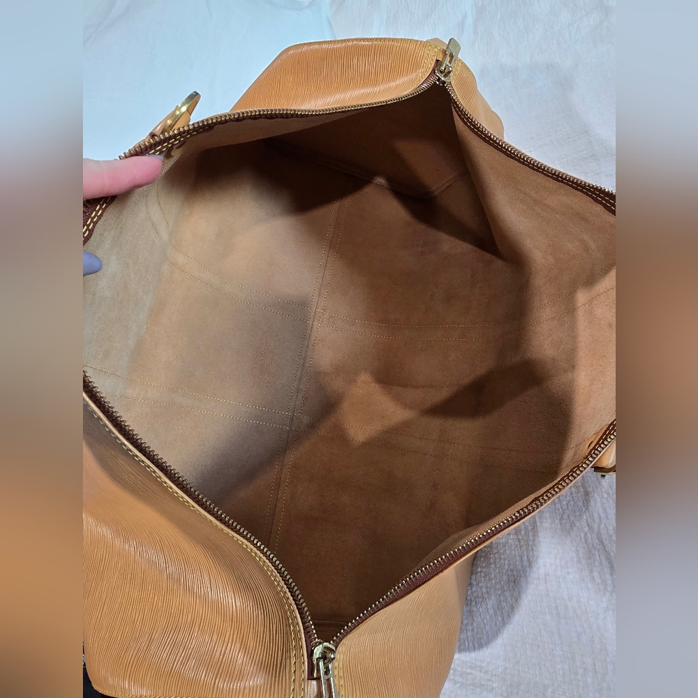 Louis Vuitton Epi Keepall 60 Tan Beige Brown Travel Bag Luggage Boston Speedy - Picture 11 of 16